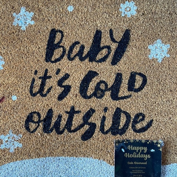 NWT -  Cute COIR Happy Holidays Door Mat - Picture 3 of 5